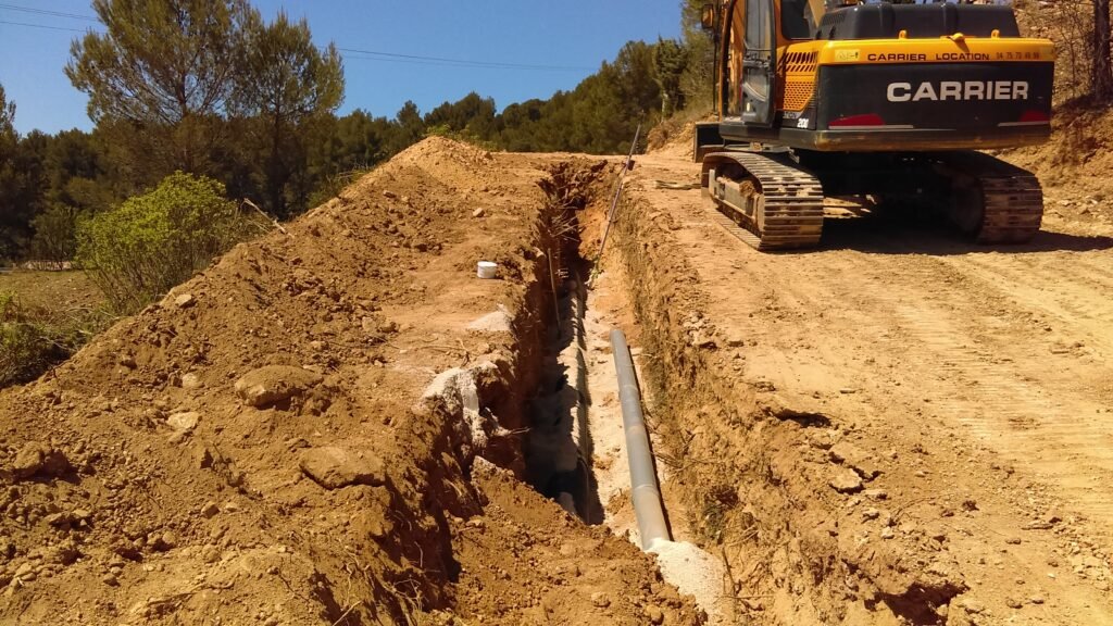 tranchée de viabilisation de lotissement