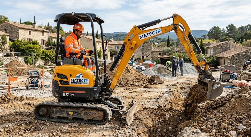 mini pelle de terrassement pour petites plateforme et tranchée